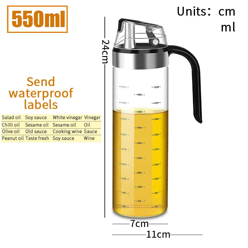 Cooking Seasoning Bottle Dispenser Sauce Bottle Glass Storage Bottles for Spice Glass Oil Spray Vinegar Creative Kitchen Tools