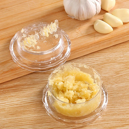 1Pc Manual Garlic Press and Chopper - Plastic Garlic Press, Handheld Garlic Puree Machine, Kitchen Tool without Electricity