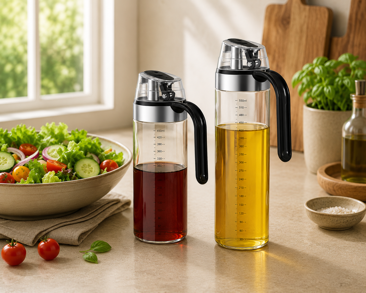 Oil and Dressing Glass Storage Bottle Dispenser