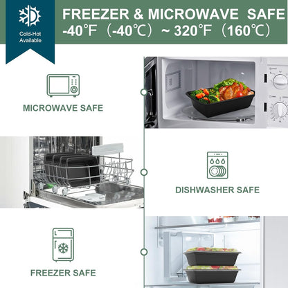 50 Pack Meal Prep Containers 38 Oz, Leakproof to Go Food Containers, Disposable & Reusable Food Prep Containers for Takeout, Food Storage Containers Bpa-Free, Microwave/Dishwasher/Freezer Safe