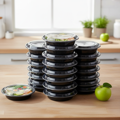 30 Pack Meal Prep Containers - Durable, Dishwasher-Safe Plastic Bowls with Clear Lids - Freezer & Microwave-Friendly Food Storage for Healthy Portion Control
